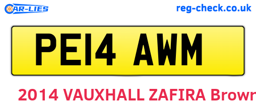 PE14AWM are the vehicle registration plates.