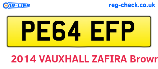 PE64EFP are the vehicle registration plates.