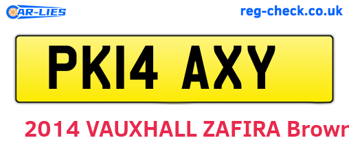 PK14AXY are the vehicle registration plates.