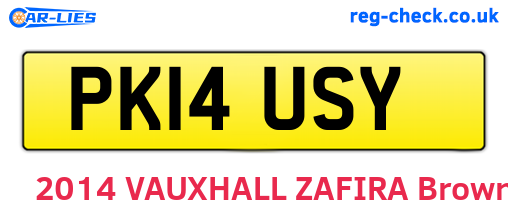 PK14USY are the vehicle registration plates.