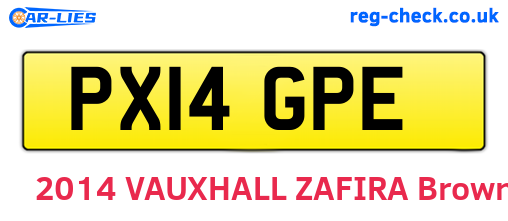 PX14GPE are the vehicle registration plates.