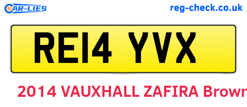 RE14YVX are the vehicle registration plates.
