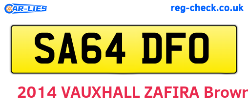 SA64DFO are the vehicle registration plates.