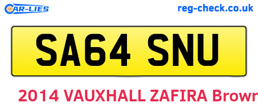 SA64SNU are the vehicle registration plates.