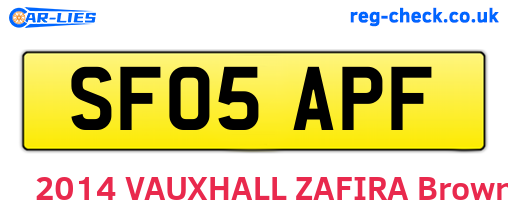 SF05APF are the vehicle registration plates.