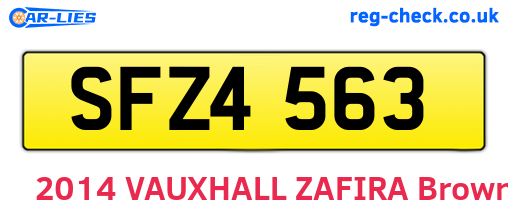 SFZ4563 are the vehicle registration plates.