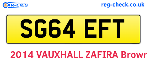SG64EFT are the vehicle registration plates.
