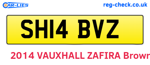 SH14BVZ are the vehicle registration plates.