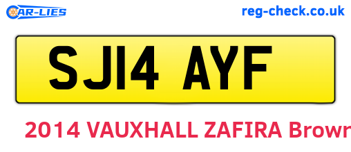 SJ14AYF are the vehicle registration plates.