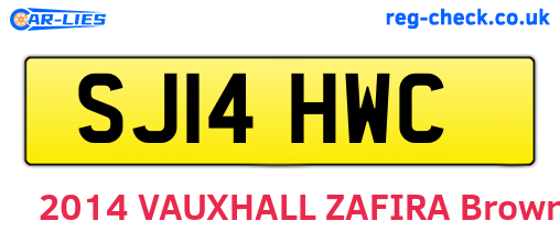 SJ14HWC are the vehicle registration plates.
