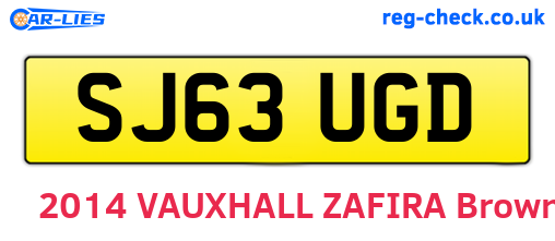 SJ63UGD are the vehicle registration plates.