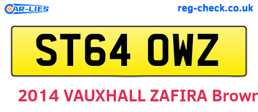 ST64OWZ are the vehicle registration plates.