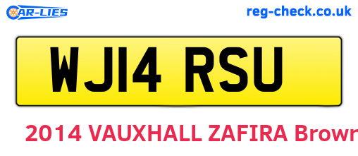 WJ14RSU are the vehicle registration plates.