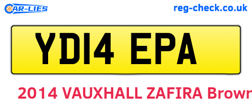 YD14EPA are the vehicle registration plates.