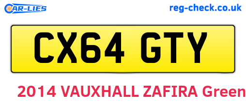 CX64GTY are the vehicle registration plates.