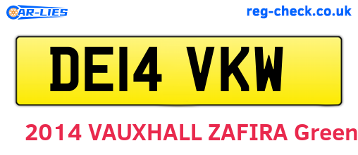 DE14VKW are the vehicle registration plates.