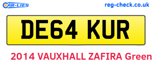 DE64KUR are the vehicle registration plates.