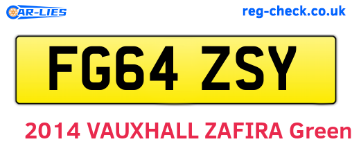 FG64ZSY are the vehicle registration plates.