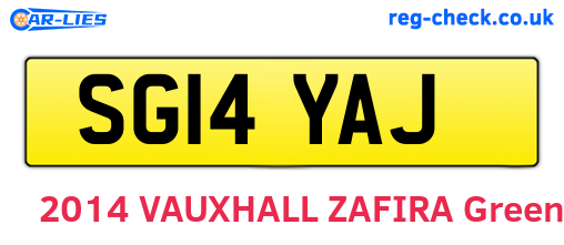 SG14YAJ are the vehicle registration plates.