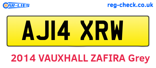 AJ14XRW are the vehicle registration plates.