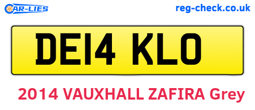DE14KLO are the vehicle registration plates.