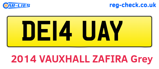 DE14UAY are the vehicle registration plates.