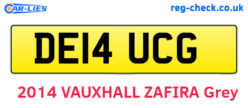 DE14UCG are the vehicle registration plates.