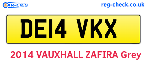 DE14VKX are the vehicle registration plates.