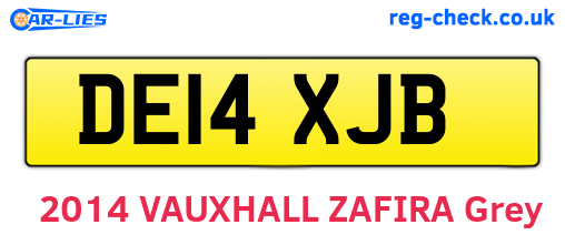 DE14XJB are the vehicle registration plates.