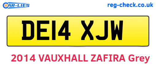 DE14XJW are the vehicle registration plates.