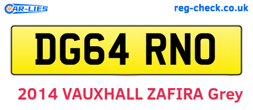DG64RNO are the vehicle registration plates.