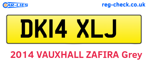 DK14XLJ are the vehicle registration plates.