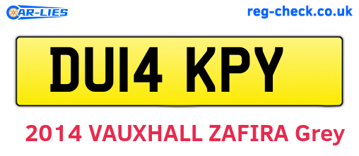 DU14KPY are the vehicle registration plates.