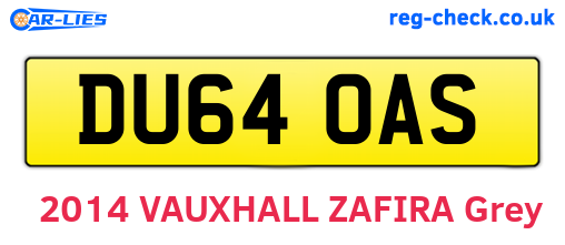 DU64OAS are the vehicle registration plates.