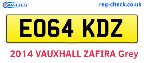 EO64KDZ are the vehicle registration plates.