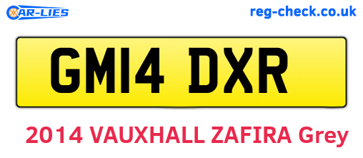 GM14DXR are the vehicle registration plates.
