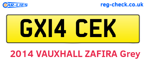 GX14CEK are the vehicle registration plates.