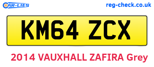 KM64ZCX are the vehicle registration plates.