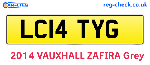 LC14TYG are the vehicle registration plates.