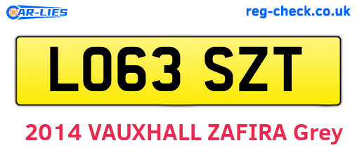 LO63SZT are the vehicle registration plates.
