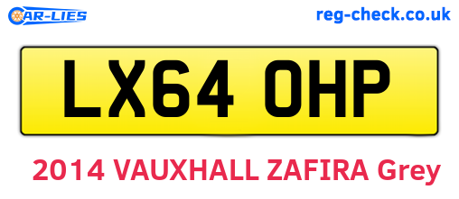 LX64OHP are the vehicle registration plates.