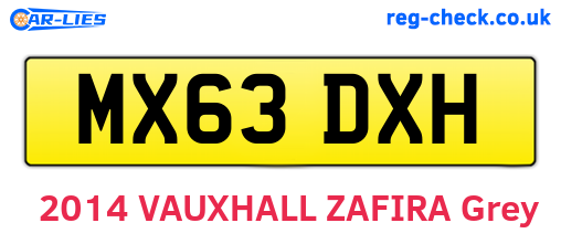 MX63DXH are the vehicle registration plates.