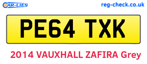 PE64TXK are the vehicle registration plates.