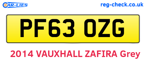 PF63OZG are the vehicle registration plates.