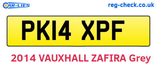 PK14XPF are the vehicle registration plates.