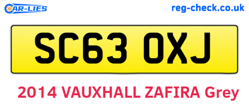 SC63OXJ are the vehicle registration plates.