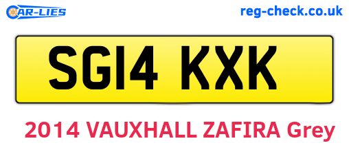 SG14KXK are the vehicle registration plates.