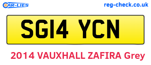 SG14YCN are the vehicle registration plates.