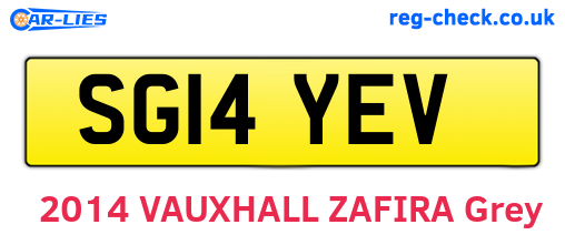 SG14YEV are the vehicle registration plates.