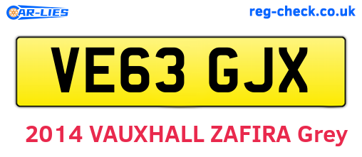 VE63GJX are the vehicle registration plates.